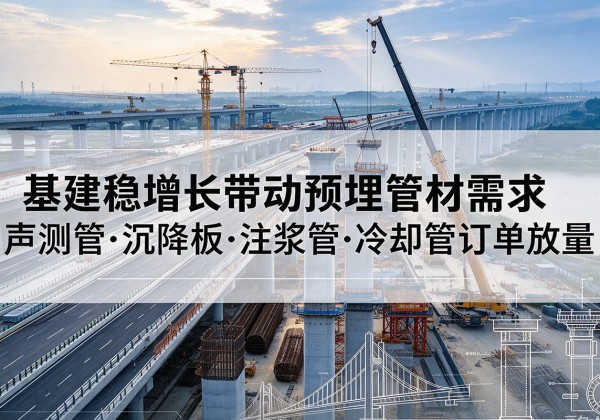 雨花基建稳增长带动预埋监测管材需求，声测管、沉降板、注浆管订单持续放量